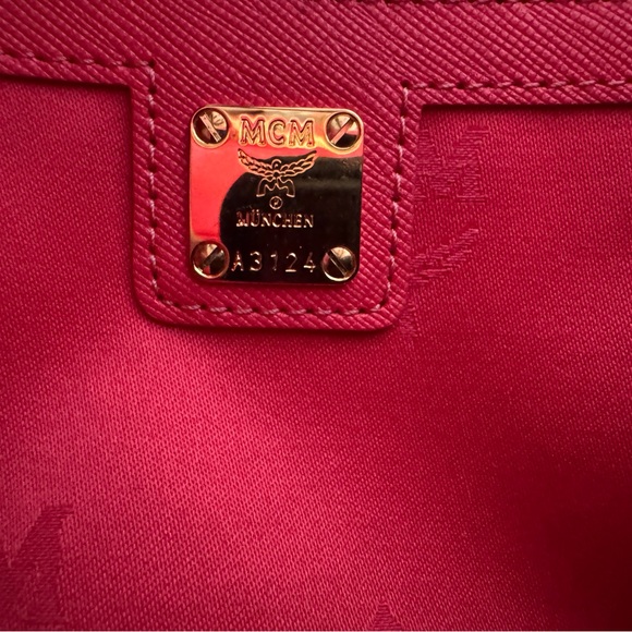 MCM Vibrant Pink Shoulder Bag with Gold Accents with COA - Picture 9 of 16